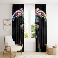 Hawaii Rainbow Warriors Window Curtain Polynesian Motif Special Edition Rainbow Gradient