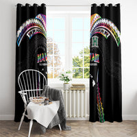 Hawaii Rainbow Warriors Window Curtain Polynesian Motif Special Edition Rainbow Gradient