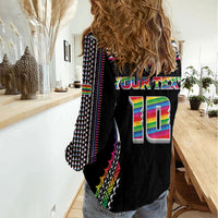 Custom Hawaii Rainbow Warriors Women Casual Shirt Polynesian Motif Special Edition Rainbow Gradient
