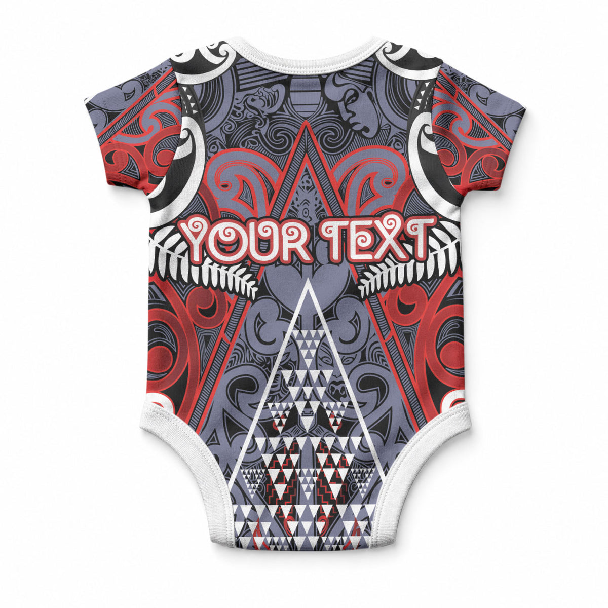 Personalised Aotearoa Iwi Ngapuhi Baby Onesie Maori Motif Tribal