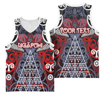 Personalised Aotearoa Iwi Ngapuhi Basketball Jersey Maori Motif Tribal