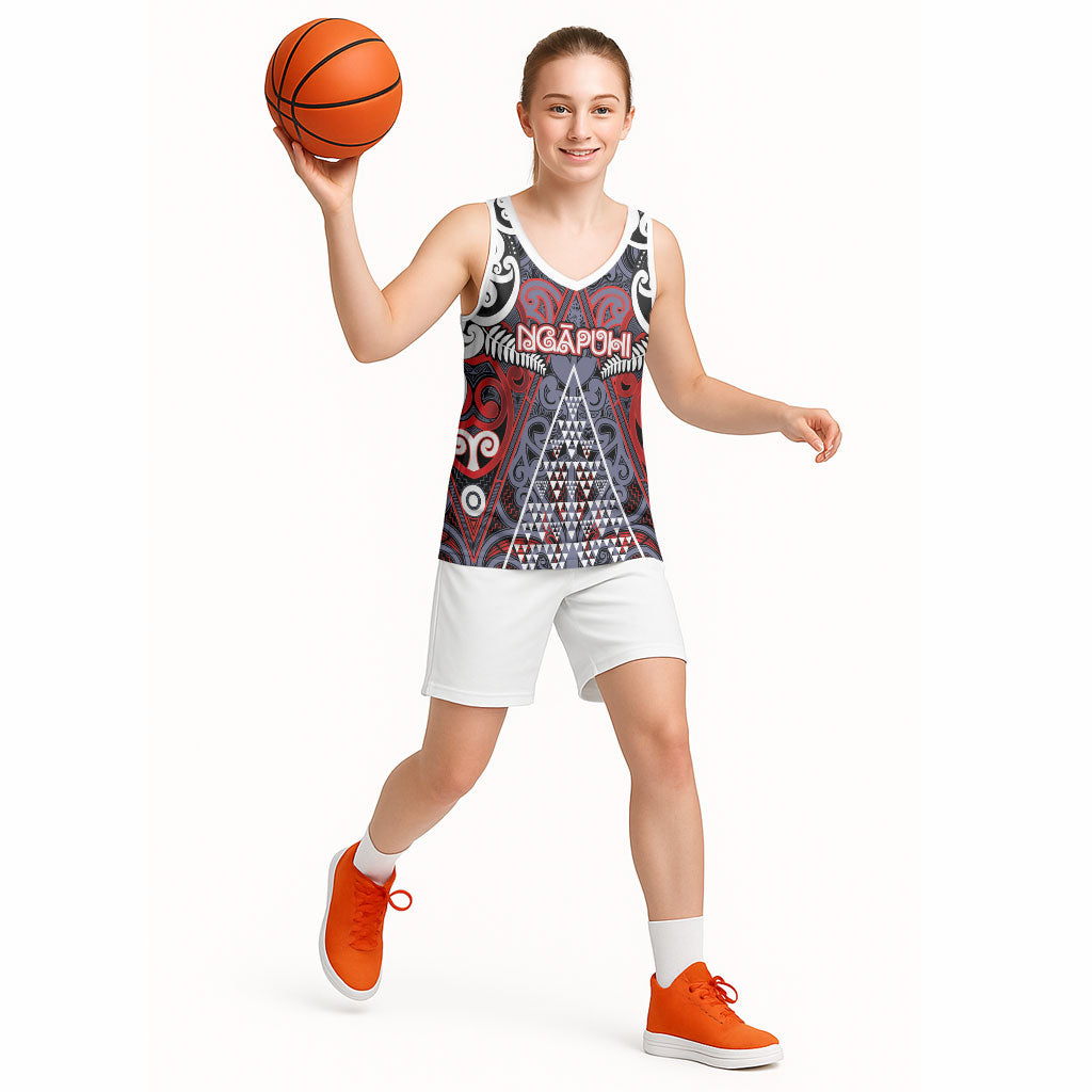 Personalised Aotearoa Iwi Ngapuhi Basketball Jersey Maori Motif Tribal
