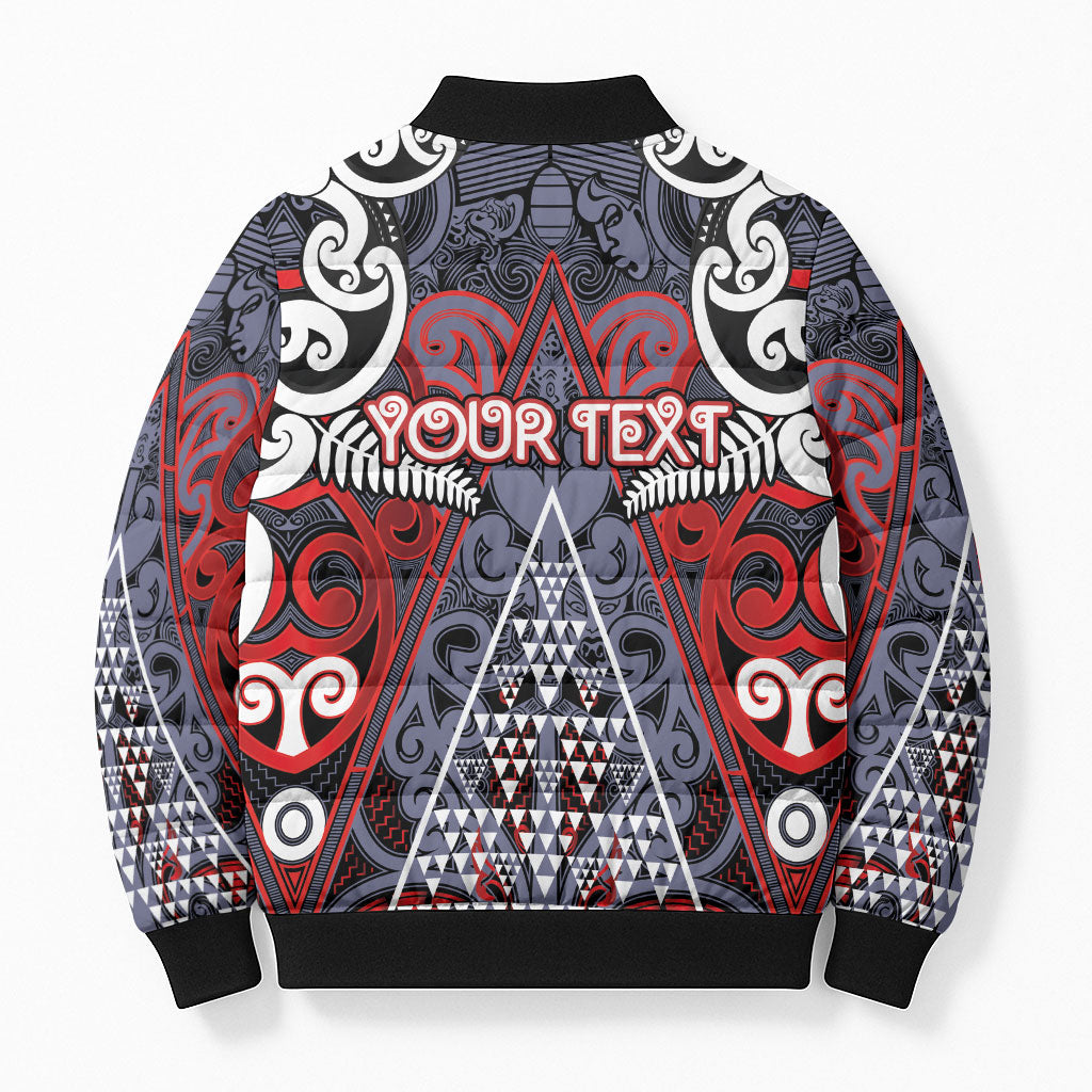Personalised Aotearoa Iwi Ngapuhi Bomber Puffer Jacket Maori Motif Tribal