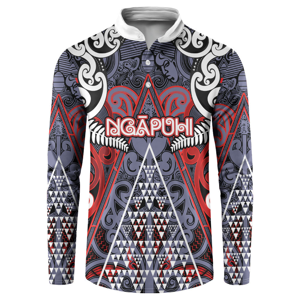 Personalised Aotearoa Iwi Ngapuhi Button Sweatshirt Maori Motif Tribal