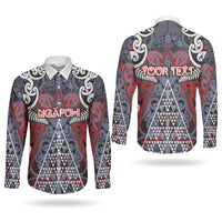 Personalised Aotearoa Iwi Ngapuhi Couples Matching Off The Shoulder Long Sleeve Dress and Long Sleeve Button Shirt Maori Motif Tribal