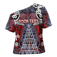 Personalised Aotearoa Iwi Ngapuhi Cross Shoulder Shirt Maori Motif Tribal