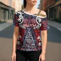 Personalised Aotearoa Iwi Ngapuhi Cross Shoulder Shirt Maori Motif Tribal