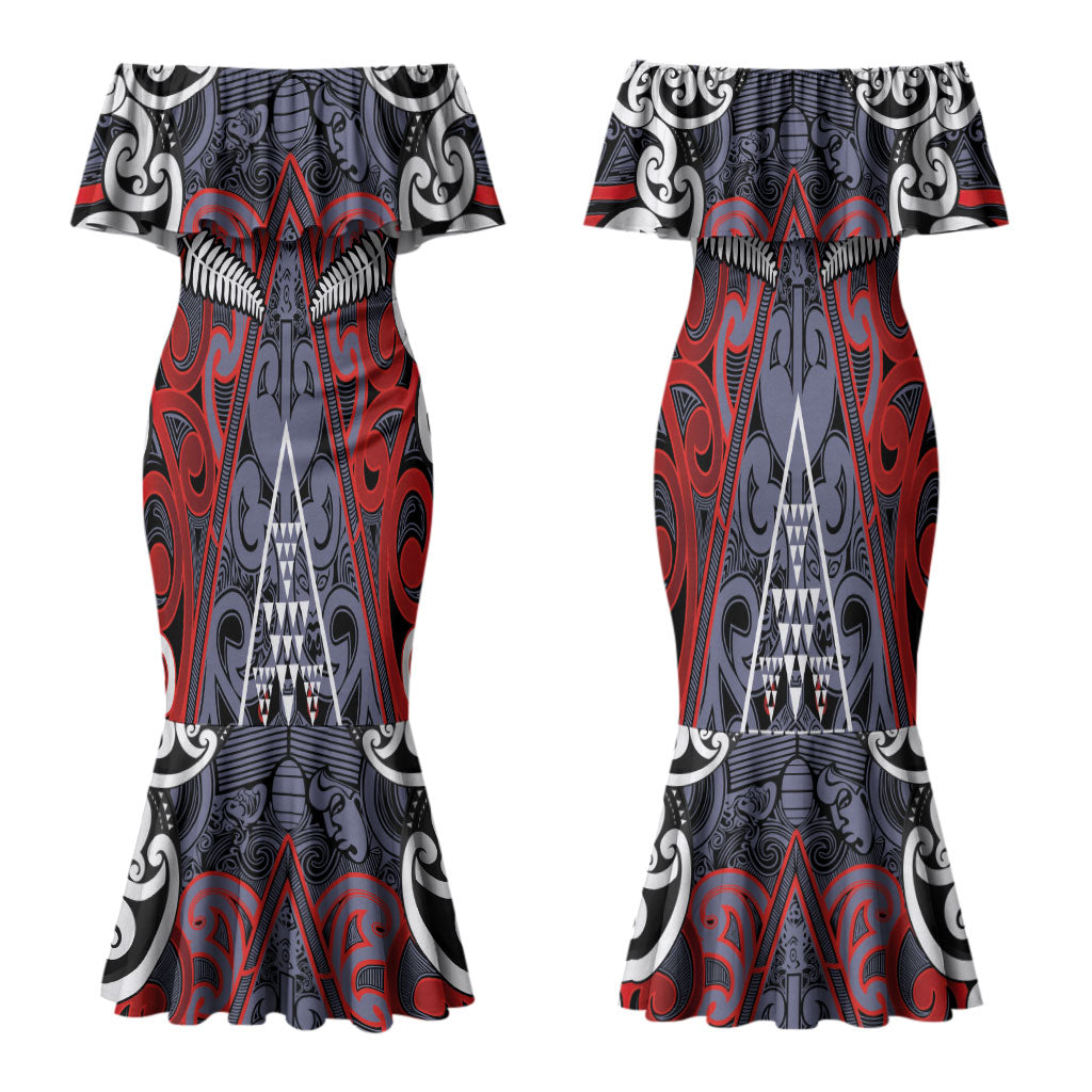 Personalised Aotearoa Iwi Ngapuhi Family Matching Mermaid Dress and Hawaiian Shirt Maori Motif Tribal