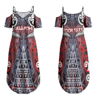 Personalised Aotearoa Iwi Ngapuhi Family Matching Summer Maxi Dress and Hawaiian Shirt Maori Motif Tribal