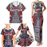 Personalised Aotearoa Iwi Ngapuhi Family Matching Tank Maxi Dress and Hawaiian Shirt Maori Motif Tribal