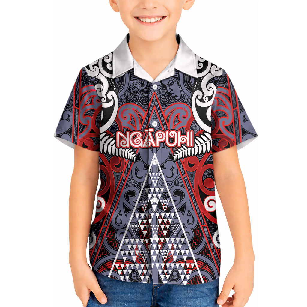 Personalised Aotearoa Iwi Ngapuhi Kid Hawaiian Shirt Maori Motif Tribal