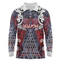 Personalised Aotearoa Iwi Ngapuhi Long Sleeve Polo Shirt Maori Motif Tribal