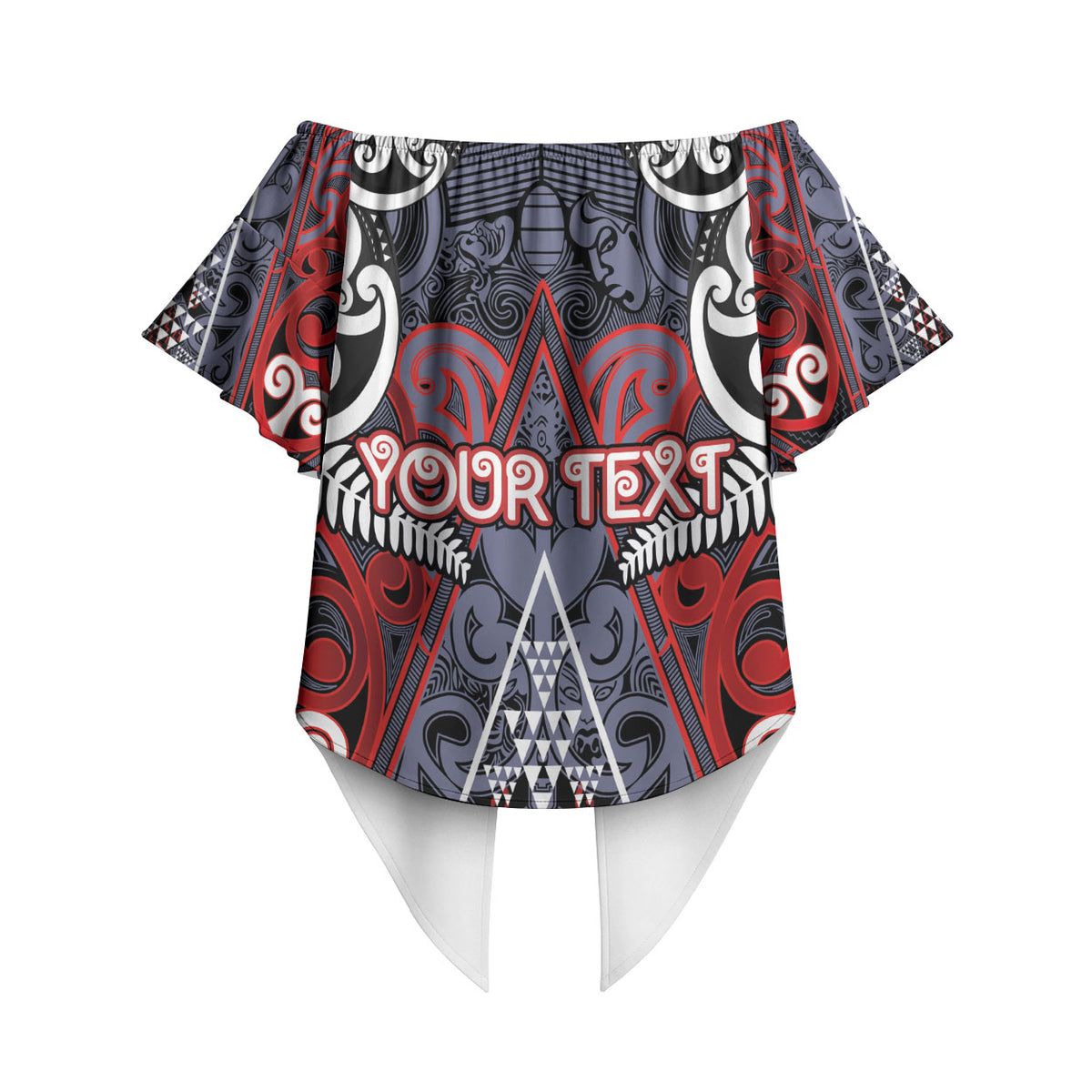 Personalised Aotearoa Iwi Ngapuhi Off Shoulder Wrap Waist Top Maori Motif Tribal