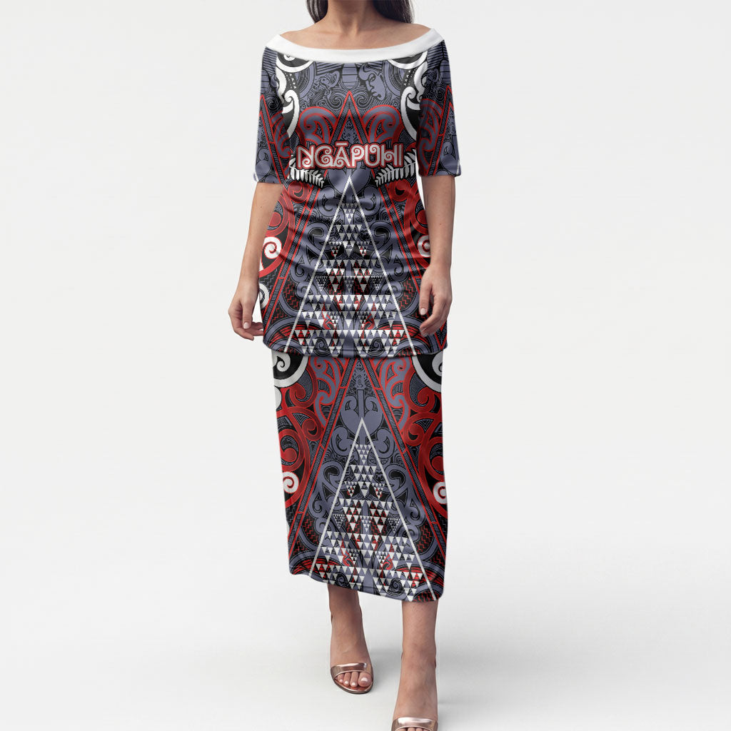Personalised Aotearoa Iwi Ngapuhi Puletasi Maori Motif Tribal LT03 Long Dress Multicolor - Polynesian Pride