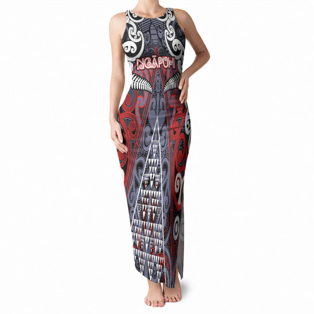 Personalised Aotearoa Iwi Ngapuhi Tank Maxi Dress Maori Motif Tribal
