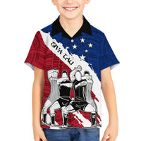 custom-samoa-rugby-family-matching-off-shoulder-long-sleeve-dress-and-hawaiian-shirt-siva-tau-dance-polynesian-tattoo-brush-style