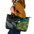 South Africa and New Zealand Leather Tote Bag King Protea and Silver Fern Mix Culture Pattern LT03 Black - Polynesian Pride