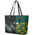 South Africa and New Zealand Leather Tote Bag King Protea and Silver Fern Mix Culture Pattern LT03 - Polynesian Pride