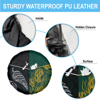 South Africa and New Zealand Spare Tire Cover King Protea and Silver Fern Mix Culture Pattern LT03 - Polynesian Pride