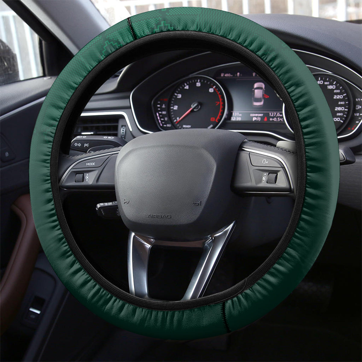 South Africa and New Zealand Steering Wheel Cover King Protea and Silver Fern Mix Culture Pattern