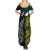 South Africa and New Zealand Summer Maxi Dress King Protea and Silver Fern Mix Culture Pattern LT03 - Polynesian Pride