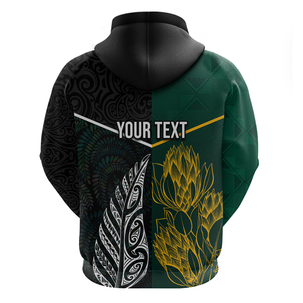 Personalised South Africa and New Zealand Hoodie King Protea and Silver Fern Mix Culture Pattern LT03 - Polynesian Pride