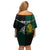 Personalised South Africa and New Zealand Off Shoulder Short Dress King Protea and Silver Fern Mix Culture Pattern LT03 - Polynesian Pride