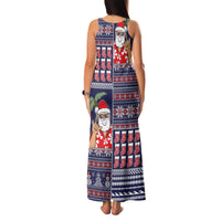 Hawaii Mele Kalikimaka Family Matching Tank Maxi Dress and Hawaiian Shirt Aloha and Christmas Elements Patchwork Blue Style LT03 - Polynesian Pride