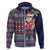 Hawaii Mele Kalikimaka Hoodie Aloha and Christmas Elements Patchwork Blue Style LT03 Zip Hoodie Blue - Polynesian Pride