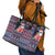 Hawaii Mele Kalikimaka Leather Tote Bag Aloha and Christmas Elements Patchwork Blue Style LT03 - Polynesian Pride