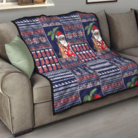 Hawaii Mele Kalikimaka Quilt Aloha and Christmas Elements Patchwork Blue Style LT03 - Polynesian Pride