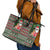 Hawaii Mele Kalikimaka Leather Tote Bag Aloha and Christmas Elements Patchwork Green Style LT03 - Polynesian Pride