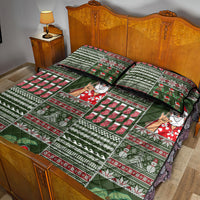Hawaii Mele Kalikimaka Quilt Bed Set Aloha and Christmas Elements Patchwork Green Style LT03 - Polynesian Pride