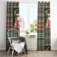 Hawaii Mele Kalikimaka Window Curtain Aloha and Christmas Elements Patchwork Green Style LT03 - Polynesian Pride