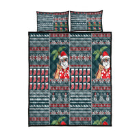 Hawaii Mele Kalikimaka Quilt Bed Set Aloha and Christmas Elements Patchwork Turquoise Style LT03 Turquoise - Polynesian Pride