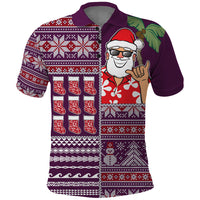 Hawaii Mele Kalikimaka Polo Shirt Aloha and Christmas Elements Patchwork Pink Style LT03 Pink - Polynesian Pride