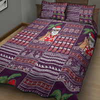 Hawaii Mele Kalikimaka Quilt Bed Set Aloha and Christmas Elements Patchwork Pink Style LT03 - Polynesian Pride