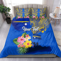 Personalised Nauru Independence Day Bedding Set Nauruan Tribal Flag Style LT03 - Polynesian Pride