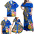 Personalised Nauru Independence Day Family Matching Off Shoulder Maxi Dress and Hawaiian Shirt Nauruan Tribal Flag Style LT03 - Polynesian Pride