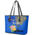 Personalised Nauru Independence Day Leather Tote Bag Nauruan Tribal Flag Style LT03 - Polynesian Pride