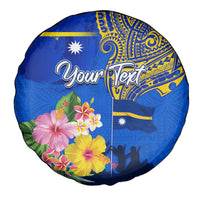 Personalised Nauru Independence Day Spare Tire Cover Nauruan Tribal Flag Style LT03 - Polynesian Pride