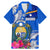 Personalised Nauru Coat of Arms Family Matching Mermaid Dress and Hawaiian Shirt Tropical Flower Polynesian Pattern LT03 Dad's Shirt - Short Sleeve Blue - Polynesian Pride