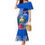 Personalised Nauru Coat of Arms Family Matching Mermaid Dress and Hawaiian Shirt Tropical Flower Polynesian Pattern LT03 Mom's Dress Blue - Polynesian Pride