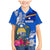 Personalised Nauru Coat of Arms Family Matching Mermaid Dress and Hawaiian Shirt Tropical Flower Polynesian Pattern LT03 Son's Shirt Blue - Polynesian Pride