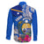 Personalised Nauru Coat of Arms Family Matching Short Sleeve Bodycon Dress and Hawaiian Shirt Tropical Flower Polynesian Pattern LT03 - Polynesian Pride