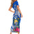 Personalised Nauru Coat of Arms Family Matching Short Sleeve Bodycon Dress and Hawaiian Shirt Tropical Flower Polynesian Pattern LT03 - Polynesian Pride