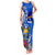 Personalised Nauru Coat of Arms Family Matching Tank Maxi Dress and Hawaiian Shirt Tropical Flower Polynesian Pattern LT03 Mom's Dress Blue - Polynesian Pride
