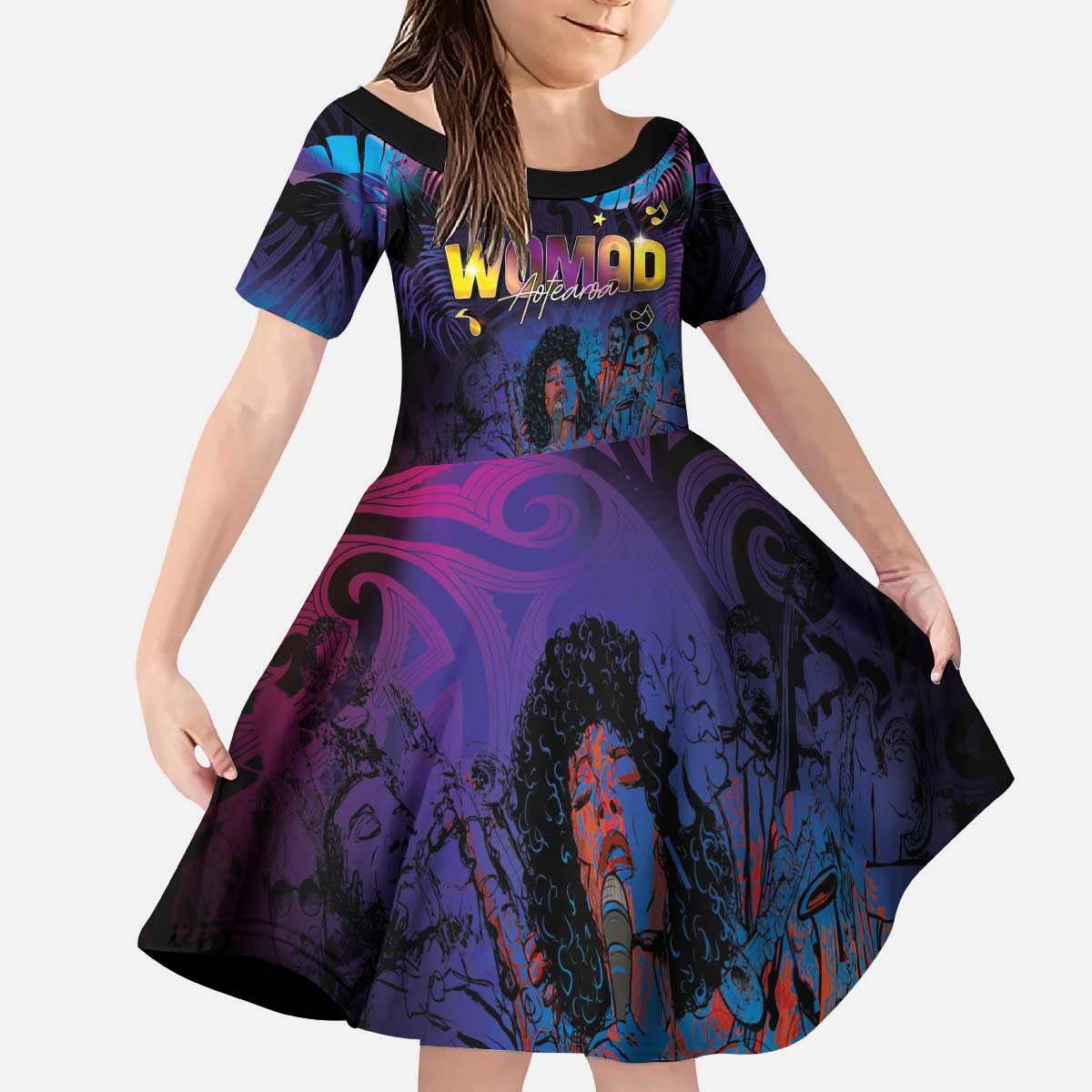 Aotearoa Arts Festival 2025 Kid Short Sleeve Dress Maori Music Art Dance - Rhythmic Vibes