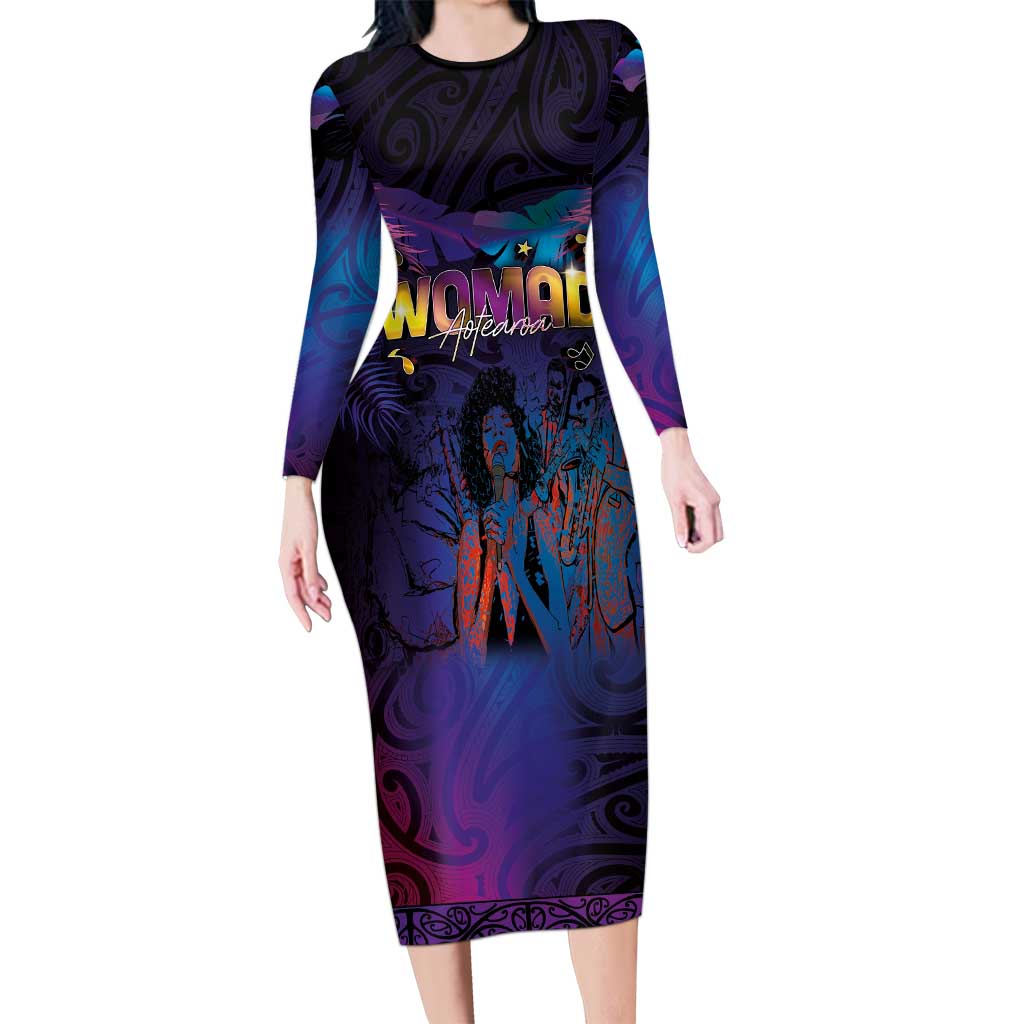 Aotearoa Arts Festival 2025 Long Sleeve Bodycon Dress Maori Music Art Dance - Rhythmic Vibes