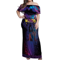 Aotearoa Arts Festival 2025 Off Shoulder Maxi Dress Maori Music Art Dance - Rhythmic Vibes LT03 Women Black - Polynesian Pride